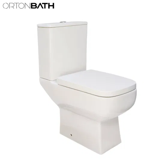 Ortonbath WC a doppio scarico 3/6L WC P con sifone di forma quadrata senza brida WC moderno con chiusura ammortizzata WC a due pezzi