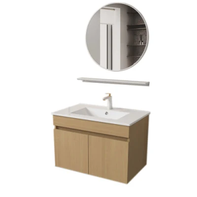 Mobile da bagno da 23,6 pollici con montaggio a parete, due ante, con lavabo in ceramica