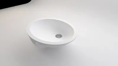 Lavabo sottopiano per bagno/cucina con superficie solida in acrilico puro bianco personalizzato